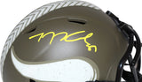 TJ Hockenson Signed Minnesota Vikings Salute Mini Helmet Beckett 40868