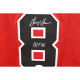 George Gervin Autographed/Signed Pro Style Red Jersey HOF JSA 43413