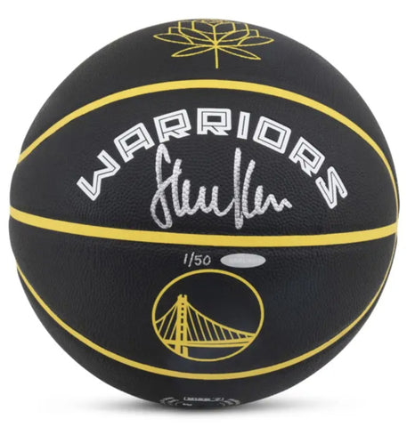 Steve Kerr Autographed Warriors 2022 City Edition Basketball UDA LE 50