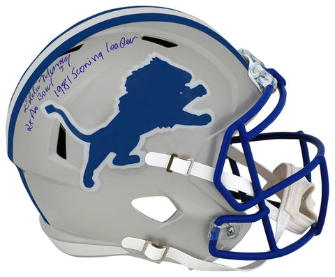 Eddie Murray Signed Lions T/B Riddell Full Size Replica Helmet w/2-INSC (SS COA)