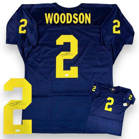 Charles Woodson Autographed SIGNED Jersey - Navy - JSA Authenticated