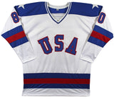 1980 USA Hockey 18 Autos Craig, Eruzione, Broten Signed White Jersey BAS Witness