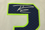 SEAHAWKS RUSSELL WILSON AUTOGRAPHED FRAMED GRAY NIKE TWILL JERSEY RW HOLO 185069