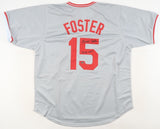 George Foster Signed Cincinnati Reds Road Jersey Inscribed "77 NL MVP"(Schwartz)