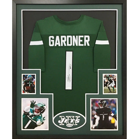 Sauce Gardner Autographed Signed Framed Green New York Jets Jersey JSA