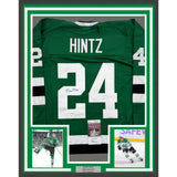 Framed Autographed/Signed Roope Hintz 35x39 Dallas Green Hockey Jersey JSA COA