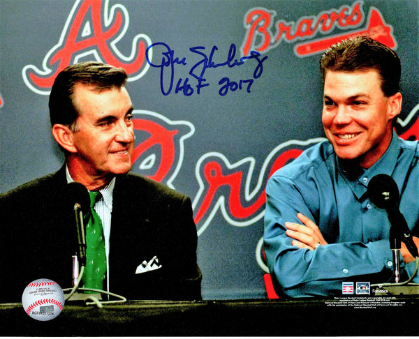 Braves JOHN SCHUERHOLZ Signed 8x10 Photo #4 AUTO w/ "HOF 2017" -