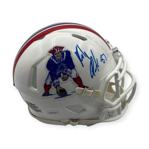 Rob Gronkowski Signed Autographed Throwback Patriots Mini Helmet JSA