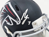 BIJAN ROBINSON AUTOGRAPHED FALCONS BLACK MINI HELMET BECKETT 221146