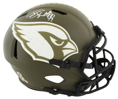 Cardinals J.J. Watt Signed Salute To Service F/S Speed Rep Helmet BAS Wit