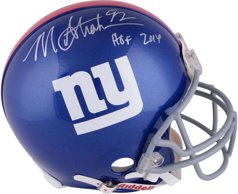 Michael Strahan NY Giants Signed Riddell Authentic Helmet w/HOF 2014 Insc