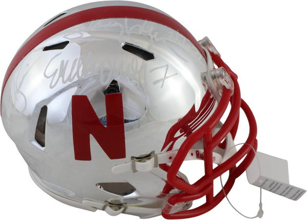 Crouch Rozier Rodgers Signed Nebraska Cornhuskers Chrome Mini Helmet JSA 59391
