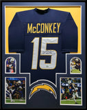 FRAMED LOS ANGELES CHARGERS LADD MCCONKEY AUTOGRAPHED SIGNED JERSEY BECKETT HOLO