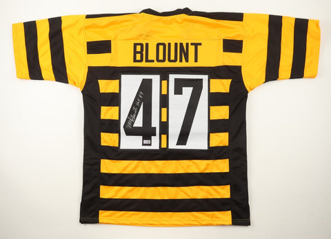 Mel Blount Signed Steelers Bumble Bee Throwback Jersey Inscribed "HOF 89" / GTSM