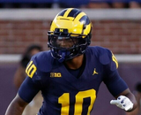 2023 National Champion Michigan Wolverines 35" x 43" Framed Jersey Signed by 11