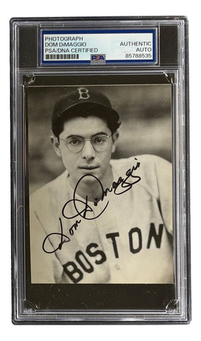 Dom DiMaggio Signed In Black 4x6 Boston Red Sox Photo PSA/DNA