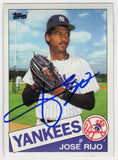 Jose Rijo Signed Yankees 1985 Topps Rookie Baseball Card #238 - (SCHWARTZ COA)
