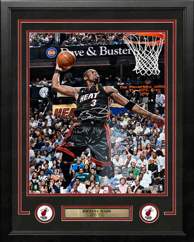 Dwyane Wade Miami Heat Autographed 16x20 Framed Basketball Photo Fanatics COA