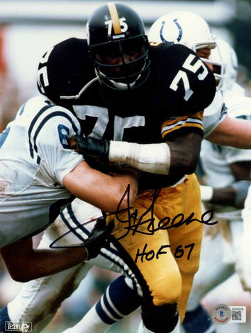 Joe Greene Autographed Pittsburgh Steelers 8x10 Photo HOF Beckett 50470
