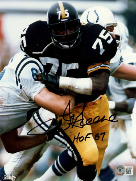 Joe Greene Autographed Pittsburgh Steelers 8x10 Photo HOF Beckett 50470