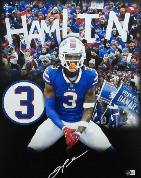 Damar Hamlin Autographed 16x20 Photo Buffalo Bills Beckett 177246