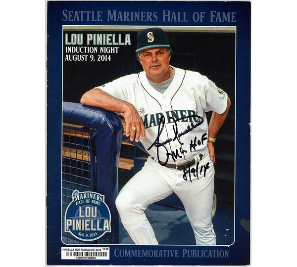 Lou Piniella Signed Seattle Mariners Hall of Fame Commemorative Program - Insc