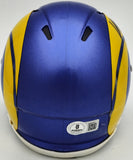 KYREN WILLIAMS AUTOGRAPHED RAMS BLUE SPEED MINI HELMET BECKETT WITNESS 224759