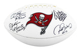 Bucs (4) Sapp, Barber, Alstott & Brooks Signed Wilson White Panel Football BAS W