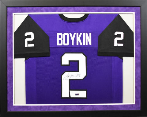 TREVONE BOYKIN AUTOGRAPHED TCU HORNED FROGS #2 FRAMED JERSEY COA