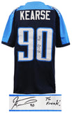 Jevon Kearse Signed Blue Custom Football Jersey w/The Freak - (SCHWARTZ COA)