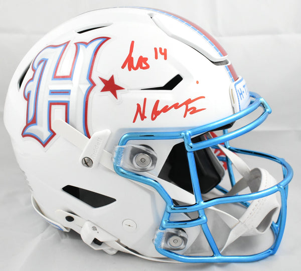 Nico Collins Kayshon Boutte Signed Texans F/S Rivalries Speedflex Helmet Beckett
