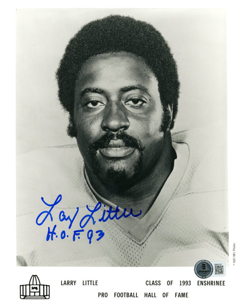 Larry Little Autographed Miami Dolphins 8x10 Photo HOF Beckett 47788