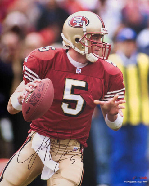 Jeff Garcia Signed San Francisco 49ers Red Jersey Passing 16x20 Photo - (SS COA)