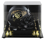 Colorado Warren Sapp & Marshall Faulk Signed Black Speed Mini Helmet W/ Case BAS