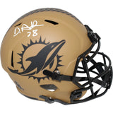 Devon Achane Autographed Miami Dolphins 23 Salute F/S Helmet Beckett 43837