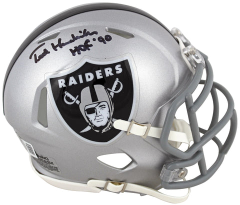 Raiders Ted Hendricks "HOF 90" Authentic Signed Speed Mini Helmet BAS Witnessed