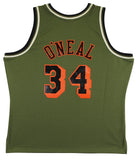 Lakers Shaquille O'Neal Signed Green M&N 1996-97 HWC Swingman Jersey BAS Witness