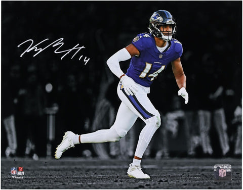 Kyle Hamilton Baltimore Ravens Signed 11" x 14" Purple Jersey Spotlight Photo