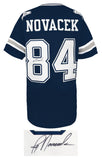 Jay Novacek (COWBOYS) Signed Navy Custom Football Jersey - (SCHWARTZ COA)
