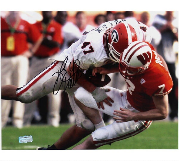 David Pollack Signed Georgia Bulldogs Unframed 11x14 Vs Wisconsin NCAA Photo