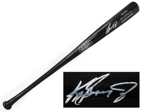 Ken Griffey Jr Signed Louisville Slugger Black Name Engraved Bat (Beckett COA)