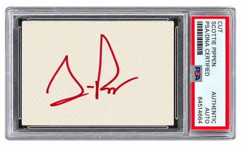 Scottie Pippen Signed Cut SIgnature PSA/DNA 84514664