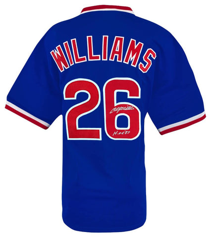 Billy Williams Signed Blue Custom Baseball Jersey w/HOF'87 - (SCHWARTZ COA)