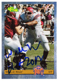Willie Roaf Signed 1993 Classic Football Rookie Card #8 w/HOF 2012 -SCHWARTZ COA