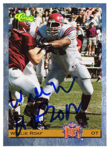 Willie Roaf Signed 1993 Classic Football Rookie Card #8 w/HOF 2012 -SCHWARTZ COA