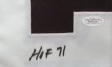Jim Brown HOF Signed/Insc Brown Custom Football Jersey w/ Stats Browns JSA 19574