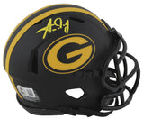 Packers Aaron Jones Signed Eclipse Speed Mini Helmet W/ Case BAS Witnessed