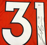 Justin Simmons Signed Denver Broncos Jersey (Beckett COA) 2016 3rd Rd Pick D.B.