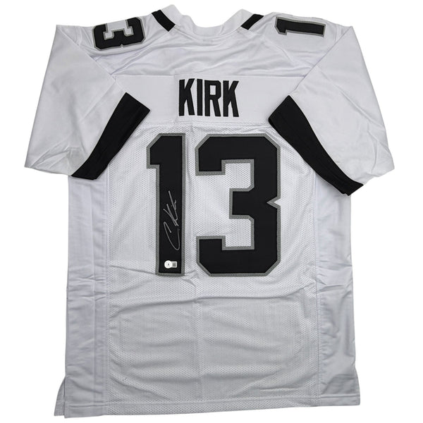 Autographed/Signed Christian Kirk Jacksonville White Football Jersey Beckett COA