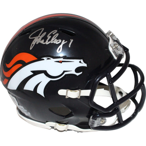 John Elway Autographed/SIgned Denver Broncos Mini Helmet BAS 42991